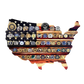 Wooden American US Flag Coin Display