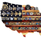 Wooden American US Flag Coin Display