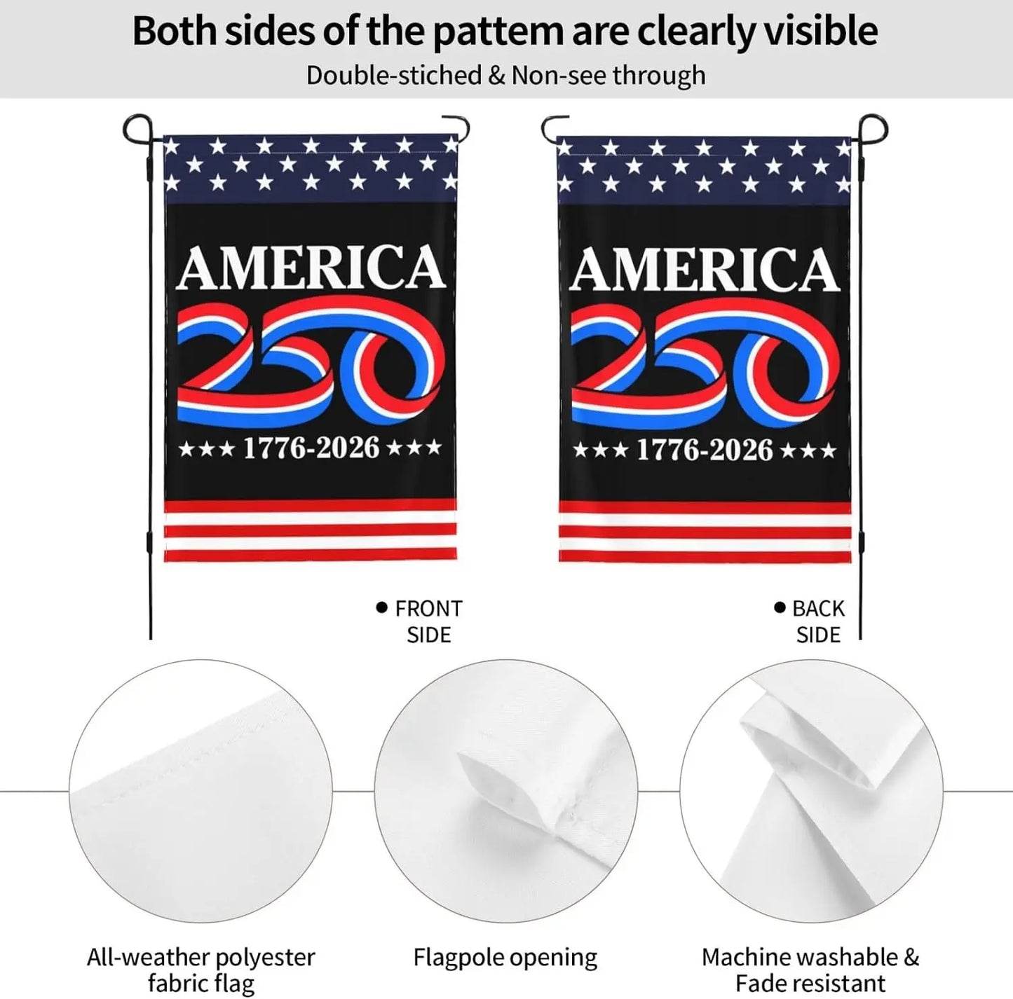USA 250 Years Anniversary Flag – Semiquincentennial Outdoor Garden Banner