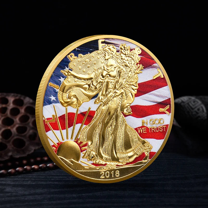 US Statue of Liberty Souvenir Coin – 1oz Painted America Collectable Coin
