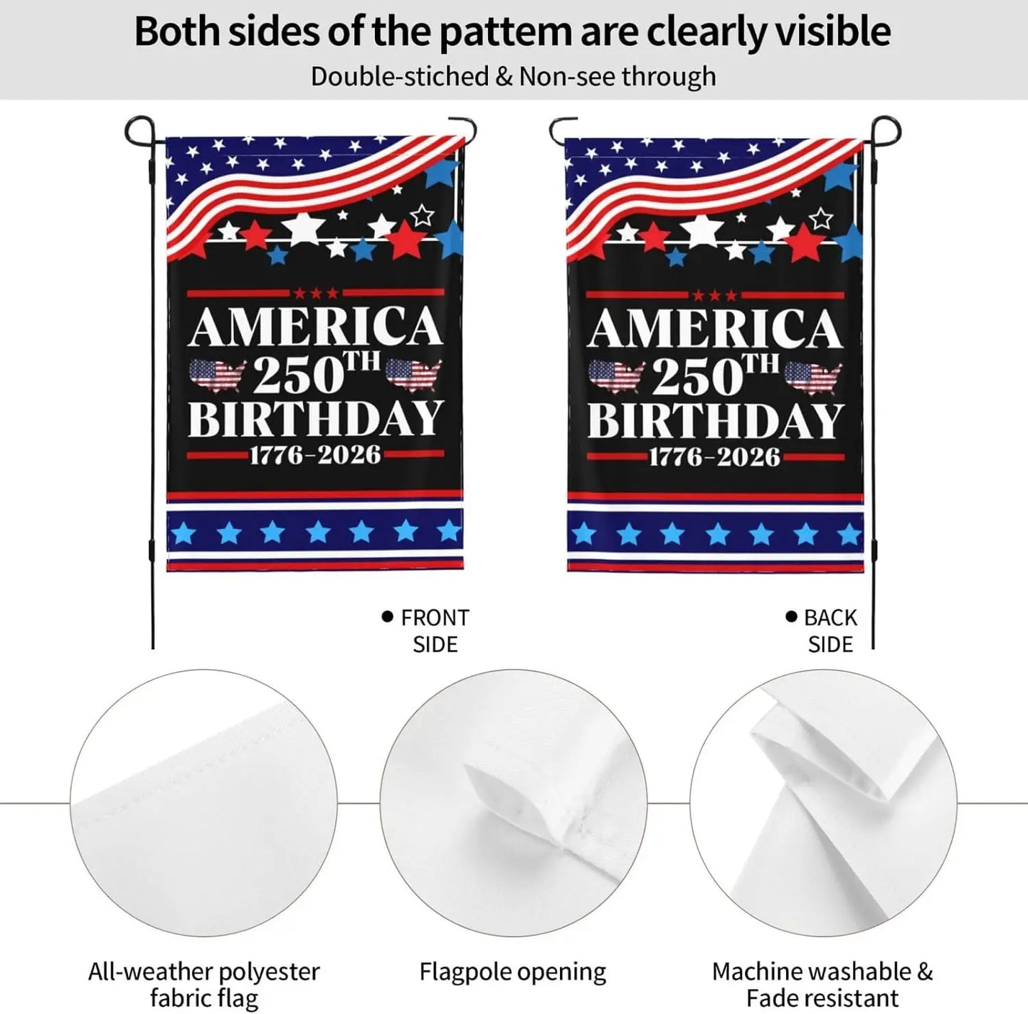 USA 250 Years Anniversary Flag – Semiquincentennial Outdoor Garden Flag