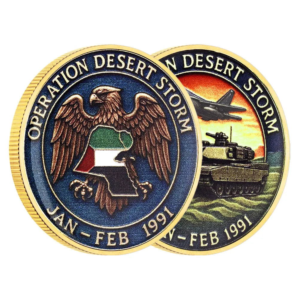 Operation Desert Storm 1991 Gold Commemorative Coin — U.S. Military Souvenir