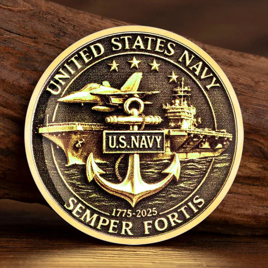 U.S. Navy 250th Anniversary Gold Commemorative Coin (1775–2025) – Semper Fortis