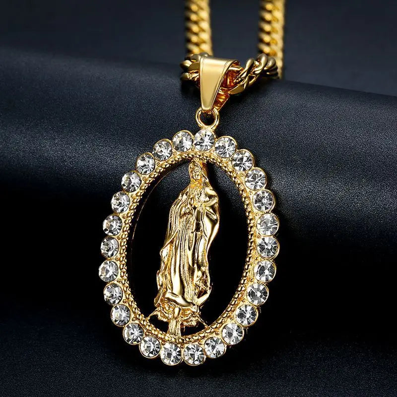 Virgin Mary Pendant Necklace – Religious Catholic Jewellery for Men & Women