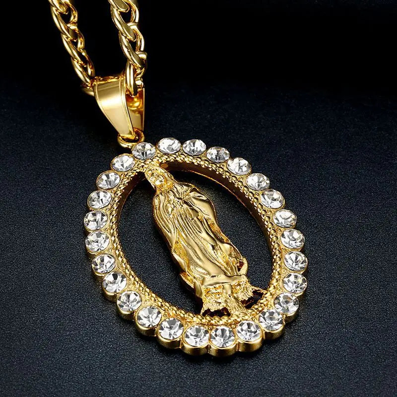 Virgin Mary Pendant Necklace – Religious Catholic Jewellery for Men & Women