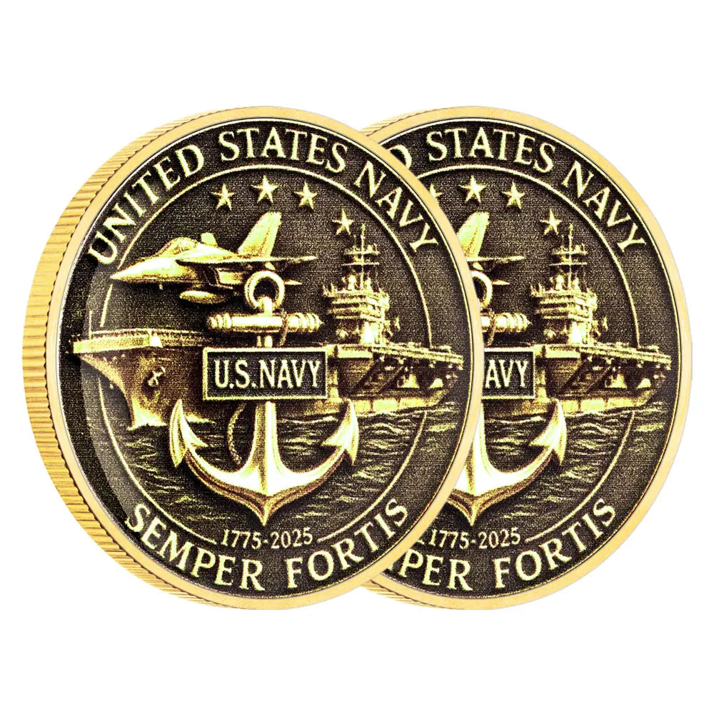 U.S. Navy 250th Anniversary Gold Commemorative Coin (1775–2025) – Semper Fortis