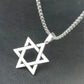 Classic Star of David Pendant Necklace – Black / Gold / Silver Stainless Steel + Free 24″ Chain