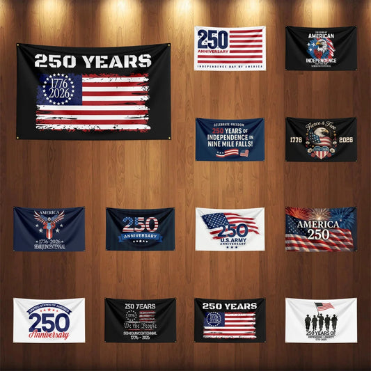 US 250th Anniversary Flag – 1776–2026 Semiquincentennial Outdoor Banner