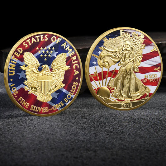 US Statue of Liberty Souvenir Coin – 1oz Painted America Collectable Coin