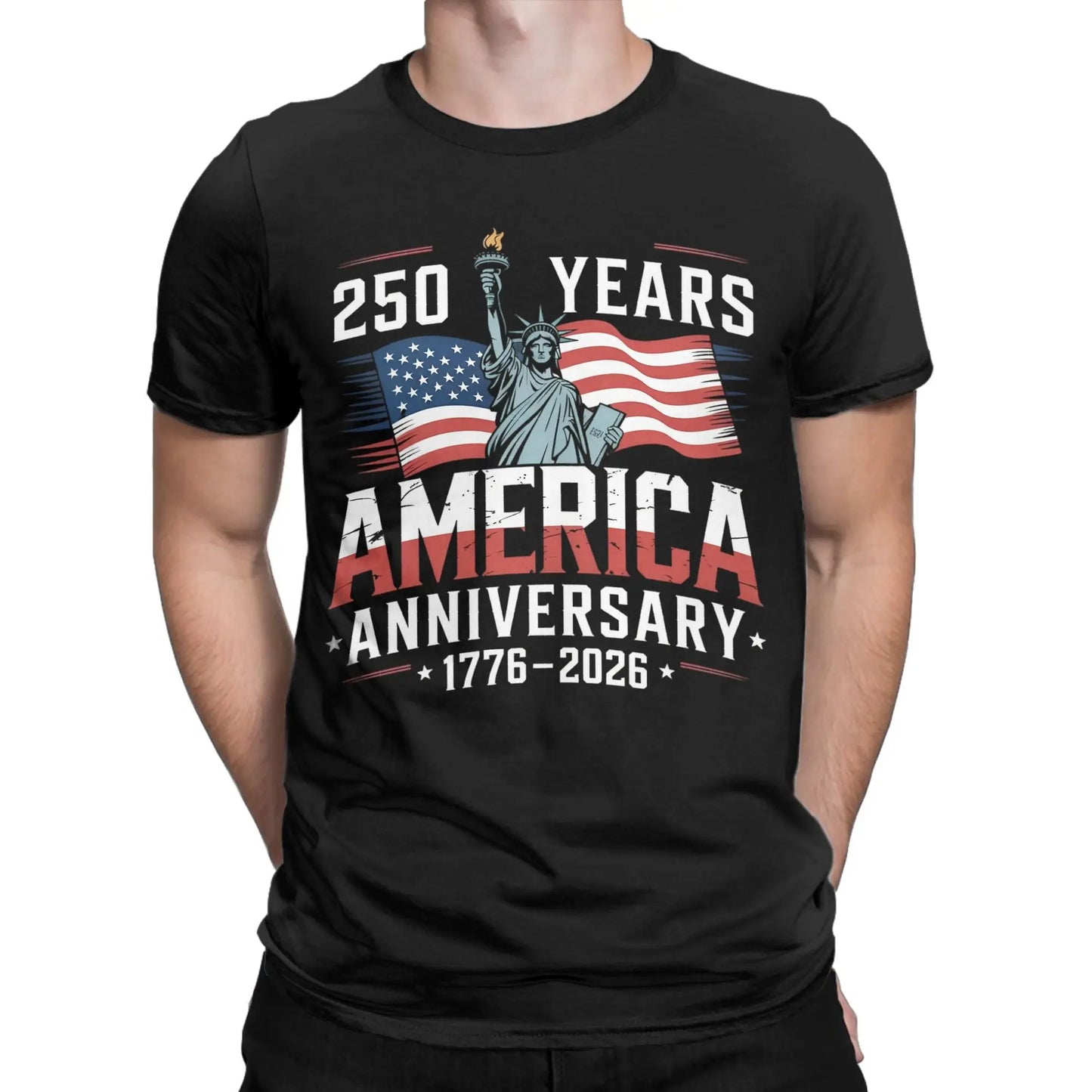 America 250 Years Anniversary T-Shirt – 1776–2026 Patriotic Cotton Tee for Men & Women
