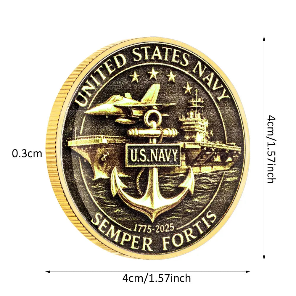 U.S. Navy 250th Anniversary Gold Commemorative Coin (1775–2025) – Semper Fortis
