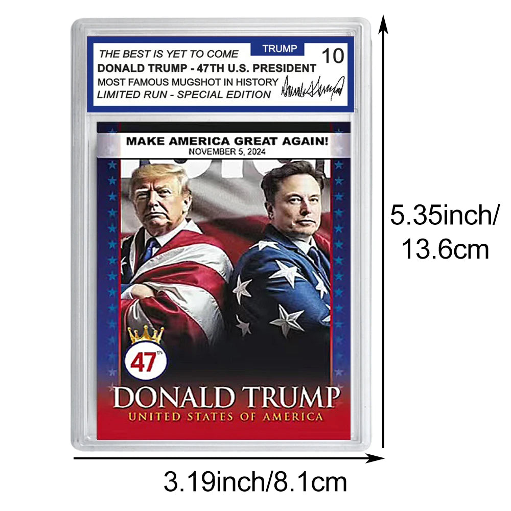 47th US President Donald Trump with Elon Musk Trading Card