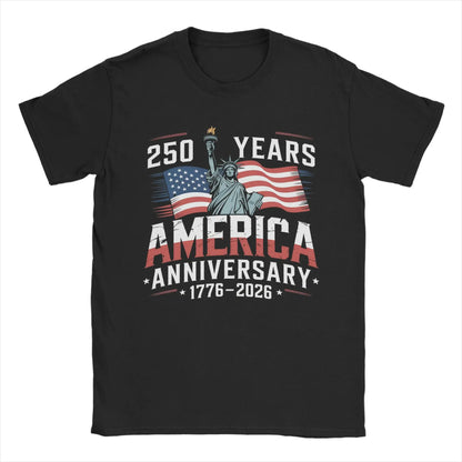 America 250 Years Anniversary T-Shirt – 1776–2026 Patriotic Cotton Tee for Men & Women