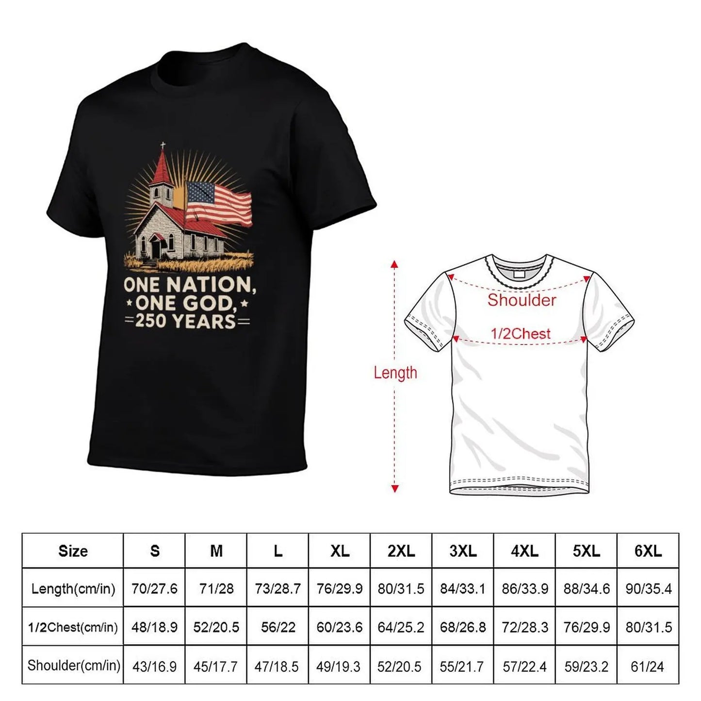 America’s 250th Anniversary T-Shirt – 1776–2026 Christian Patriotic Tee