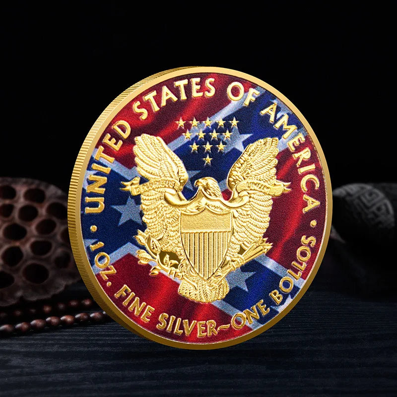 US Statue of Liberty Souvenir Coin – 1oz Painted America Collectable Coin