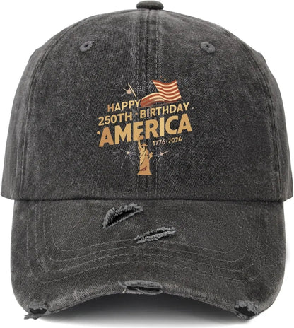 250th Birthday of America Hat – 1776–2026 Patriotic Baseball Cap