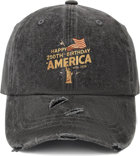 250th Birthday of America Hat – 1776–2026 Patriotic Baseball Cap