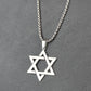 Classic Star of David Pendant Necklace – Black / Gold / Silver Stainless Steel + Free 24″ Chain