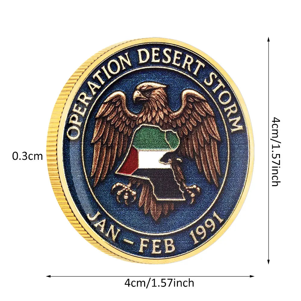 Operation Desert Storm 1991 Gold Commemorative Coin — U.S. Military Souvenir