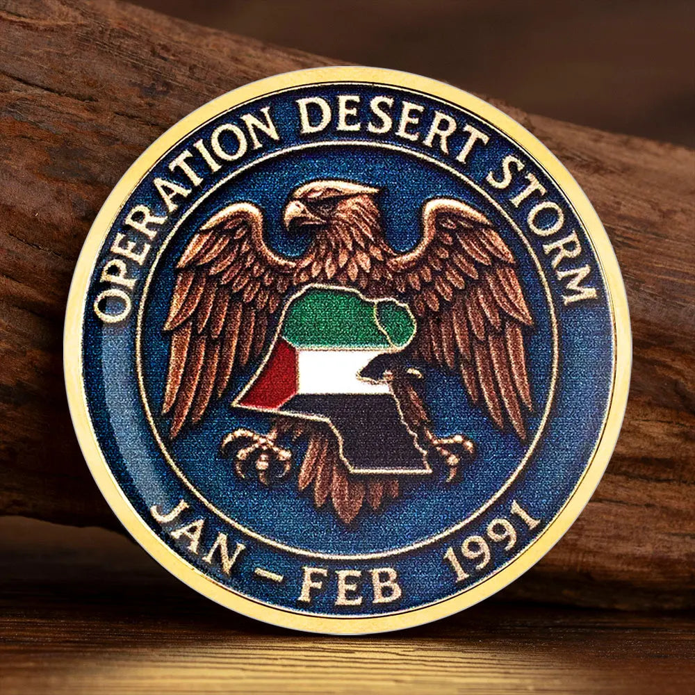 Operation Desert Storm 1991 Gold Commemorative Coin — U.S. Military Souvenir
