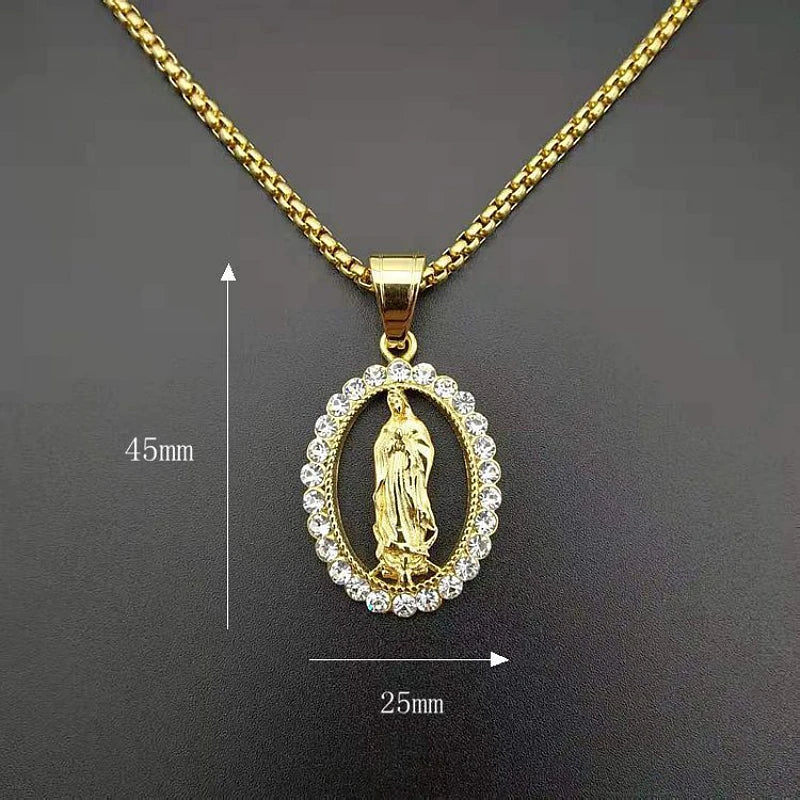 Virgin Mary Pendant Necklace – Religious Catholic Jewellery for Men & Women