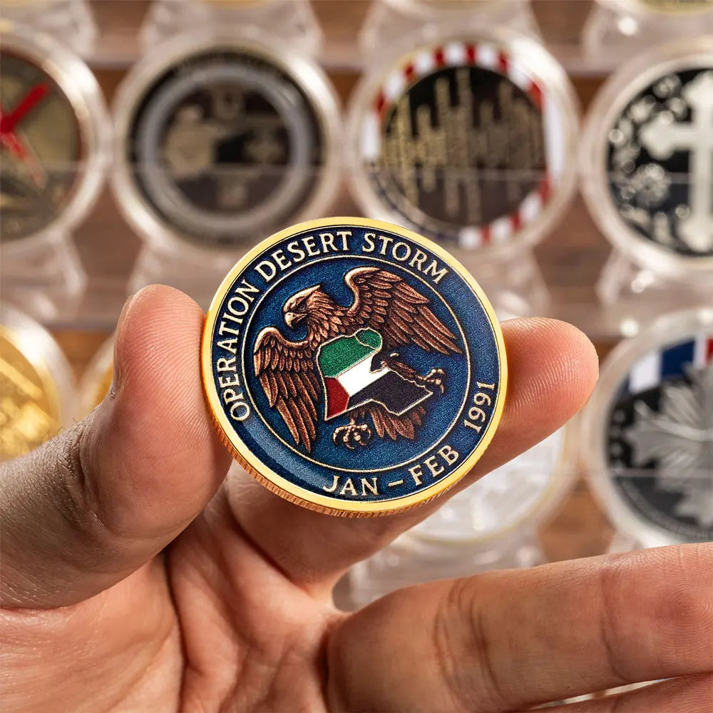 Operation Desert Storm 1991 Gold Commemorative Coin — U.S. Military Souvenir