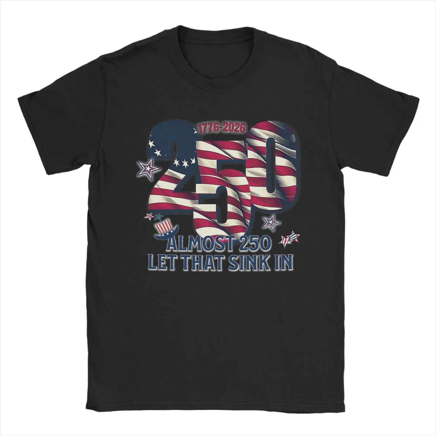 America 250 Years Anniversary T-Shirt – 1776–2026 Patriotic Cotton Tee for Men & Women