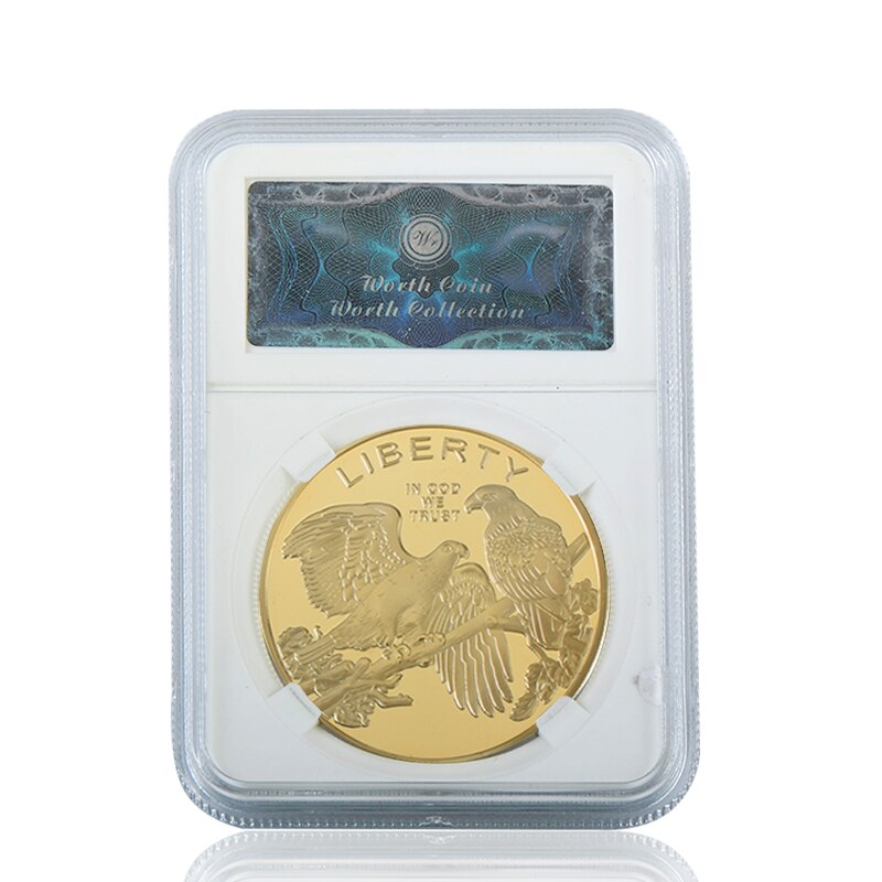 Amerikanische Liberty Eagle Gold- und Silbermünzen mit Münzhaltern