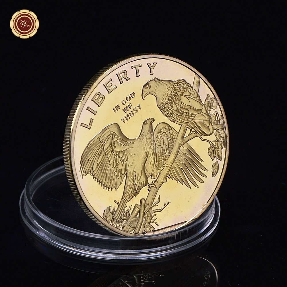 Amerikanische Liberty Eagle Gold- und Silbermünzen mit Münzhaltern